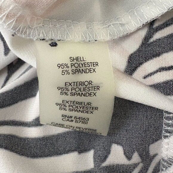 Calvin Klein Floral Blouse Size Small White Black Pink Pleated Neck - Picture 7 of 7